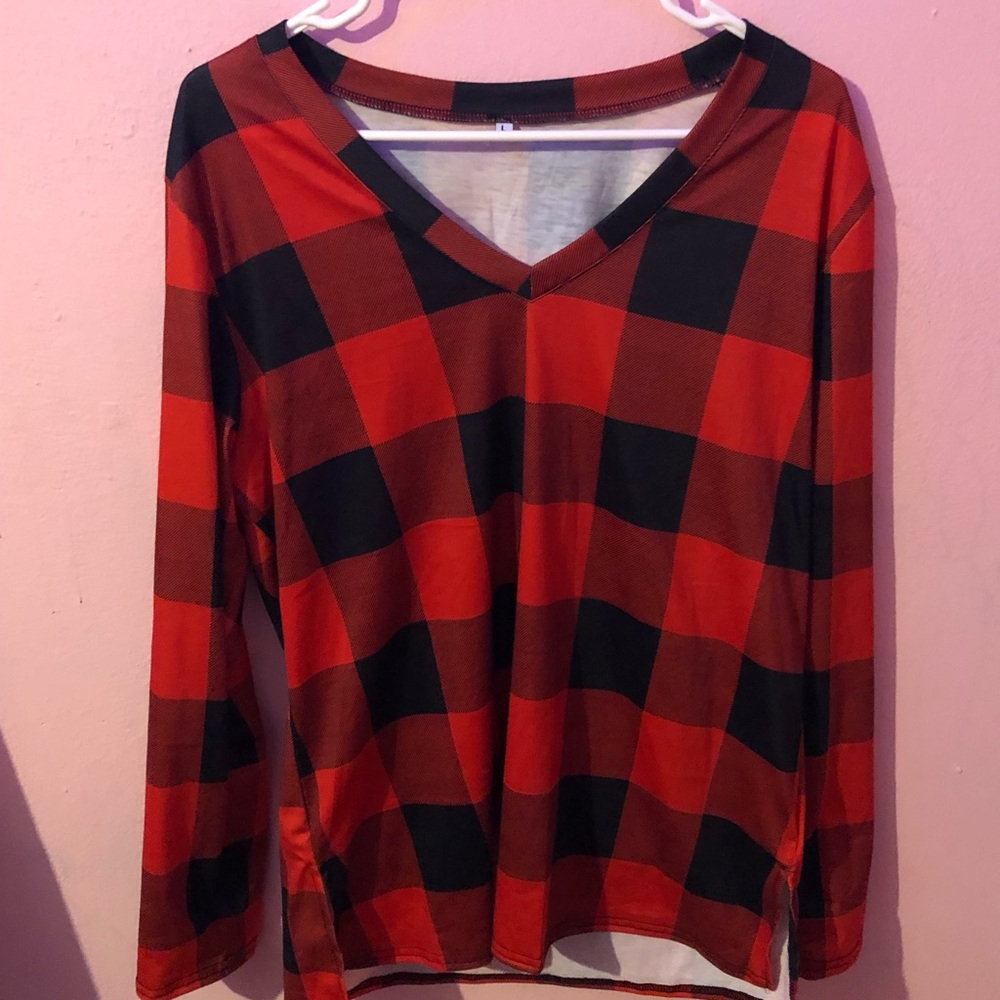 red and black plaid shirt